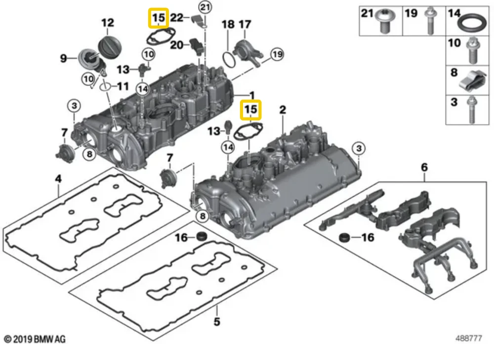 BMW Aukštos Slėgio Pompavimo Auslys 5 G30 F90 M5 G11 G12 X5 G05 Originalus 11128071821