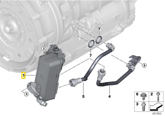 Bmw Automatinės Pavarų Dėžės Alyvos Aušintuvas G30 G31 G32 Originalus 17218607245