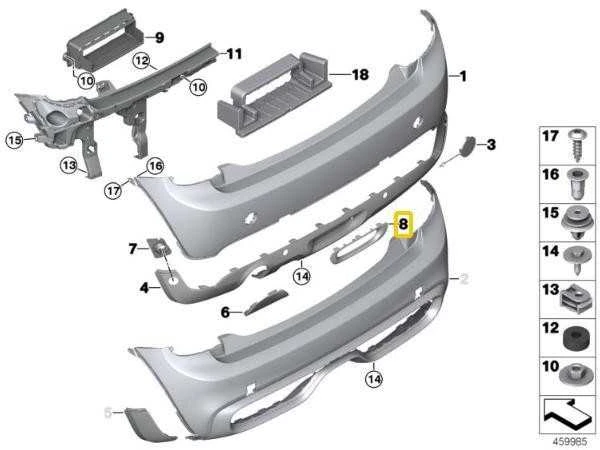 BMW baigimo galinis rūko žibintas 51127320815