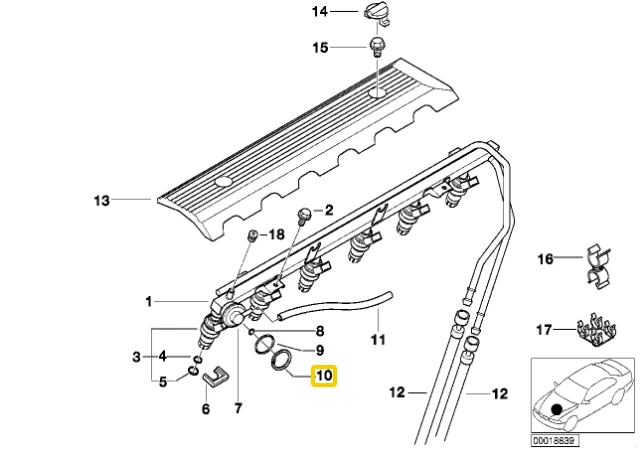 BMW Benzino Spaudimo Reguliatorius Circlip Snap Ring Originalus 13531736234
