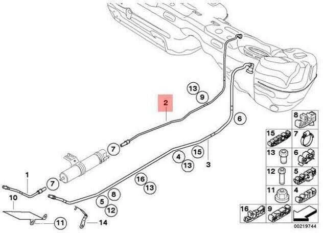 BMW Benzino tiekimo linija galinė 3 E90 E91 E92 E93 X1 Originalus 16126765745
