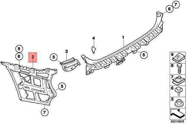 BMW Bumperio Gairės Dešinė 3 E90 51127906506