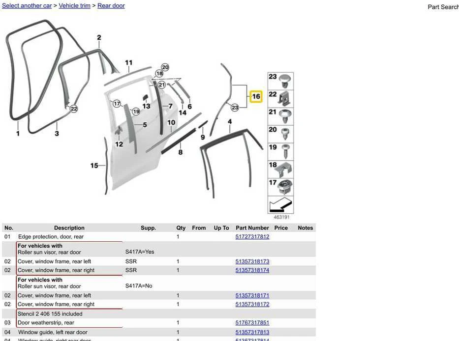 BMW C statramsčio kairės pusės sandariklis 51767324749 Originalus