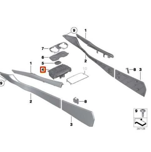 Bmw Centro Stiklinės Laikiklis 7 F01 F02 F03 Originalus 51169113863
