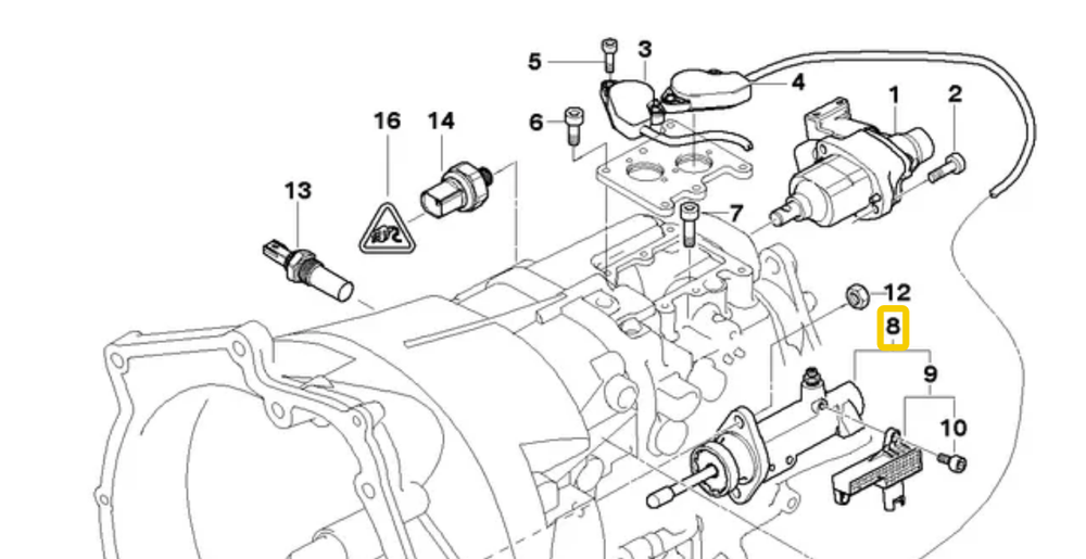 BMW Clutch actuator with position sensor Originalus 21547507022 3' E46