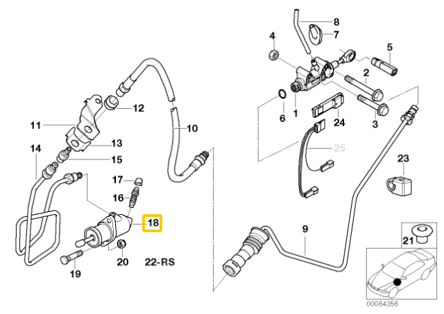 BMW Clutch Slave Cylinder E46 X3 E83 Z4 E85 Originalus 21526785966