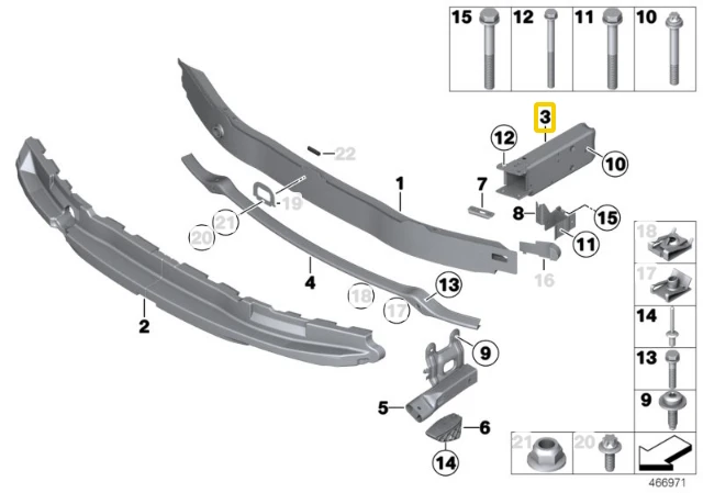 BMW Deformacijos Elementas Priekinis Kairys F87 M2 F80 M3 F82 M4 Originalus 51118057151