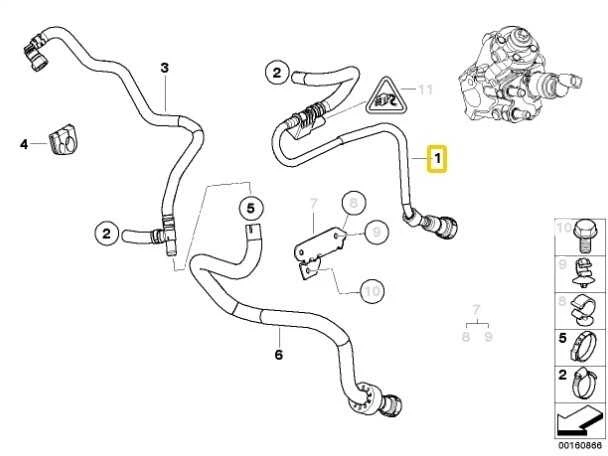 Bmw Degalu Tiekejimo Linija 5 F10 F11 Originalus 13538509229