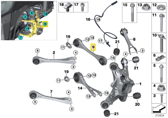 BMW Dešinė Žemutinė Galinė Pakabos Valdymo Šaka I8 I12 I15 Originalus 33326862216