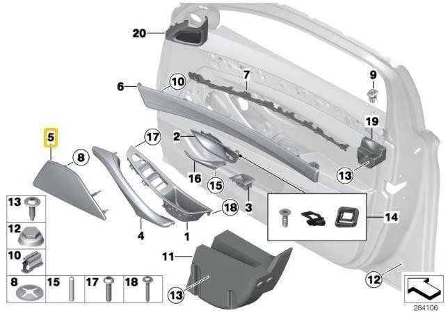 Bmw Dešinės Garsiakalbio Dangtis 5 F10 F11 Originalus 51417225978