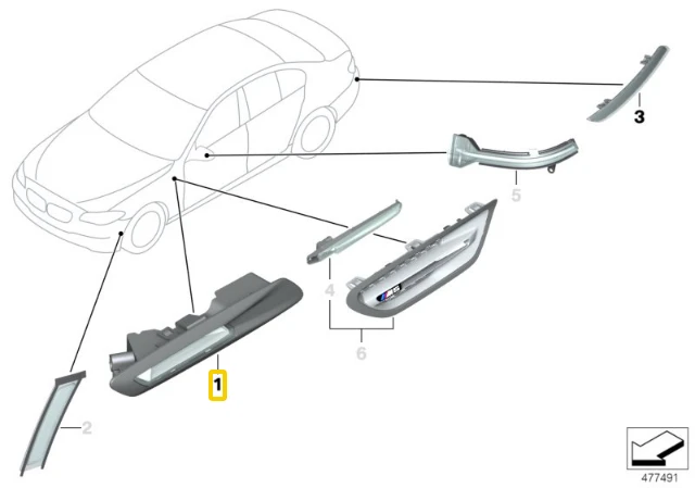 BMW Dešinės Pusės Rodiklis Signalas F10 F11 63137154168 Originalus