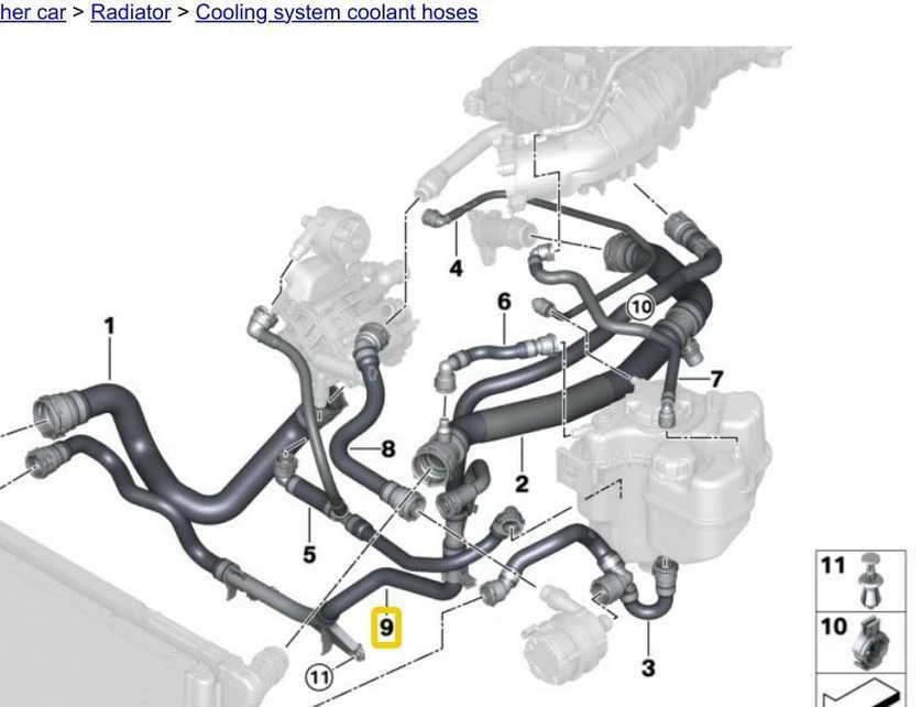 BMW Žarna įpylimo oro aušintuvo F20 F21 F22 F30 Originalus 17128677245