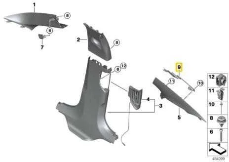 BMW Dešinės Stulpelio C Dangtelis 5 G30 F90 M5 Originalus 51437384536