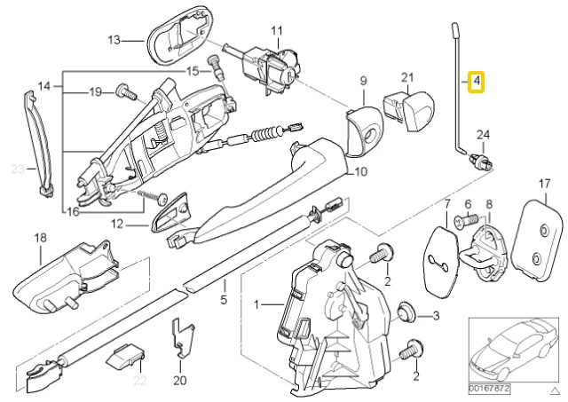 BMW Dešinės Veiksmo Štanga E46 51218254088