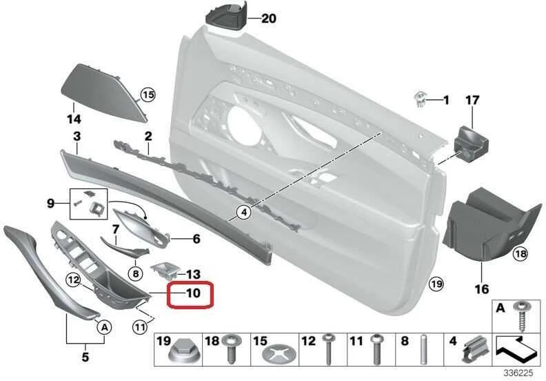 BMW Dešinioji Įdubusi Rankena 5 F10 F11 51417225880
