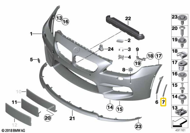 BMW Dešinysis Priekinis Bumperio Atspindėtuvėlė F06 F12 F13 63147843566 Originalus 63147843566