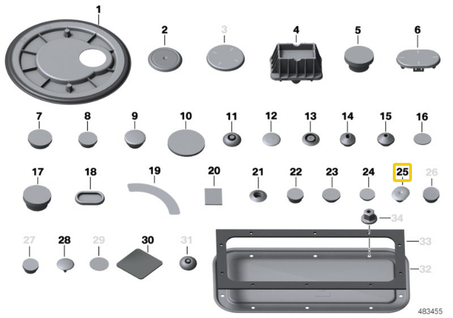 BMW Dėžės Prievadas 1 F40 F45 F46 X1 F48 X3 F25 G01 Originalus 07147339085