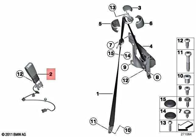 Bmw Diržo Įtempėjas Dešinysis Mini R56 R55 R57 Originalus 72117211592