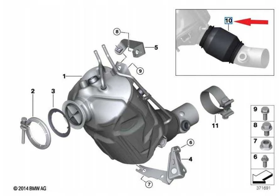 BMW Atskiriamasis elementas F20 F21 F30 F31 Originalus 18308589078