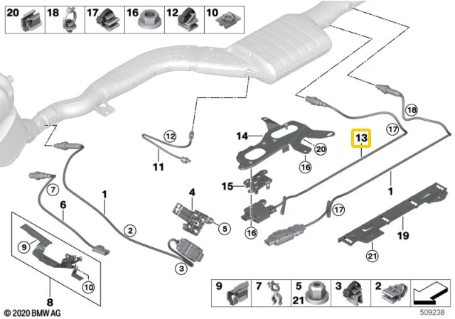 BMW Dyzelio Dulkės Jutiklis G20 G21 G30 G31 G32 G11 G12 Originalus 13628582026
