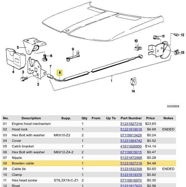 BMW E21 315 316 318 318i 320 320i 323i Sedanas Bowdeno trosas originalus 51231827318