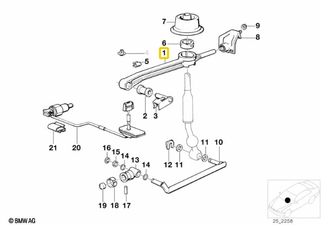 BMW E28 pavarų svirtis originali 25111220907