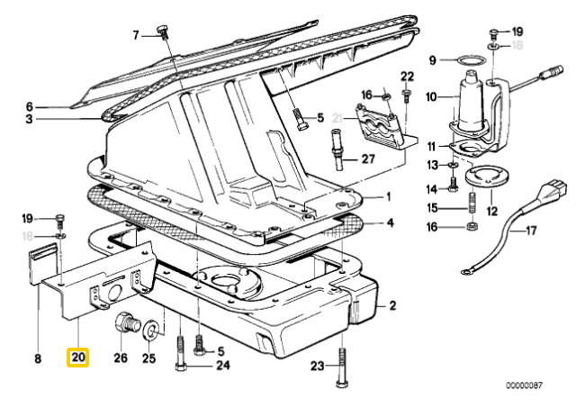 Bmw E30 3' Abdeckung 1985 1991 Originalus 11131309429