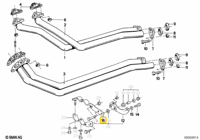 BMW E30 Auspustų Vamzdžio Tvirtinimas Originalus 18211178288