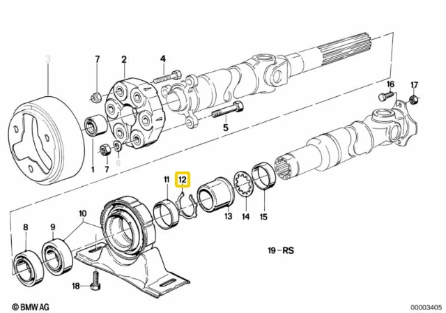 BMW E30 E12 E83 Laikiklio žiedas Originalus 26123648156
