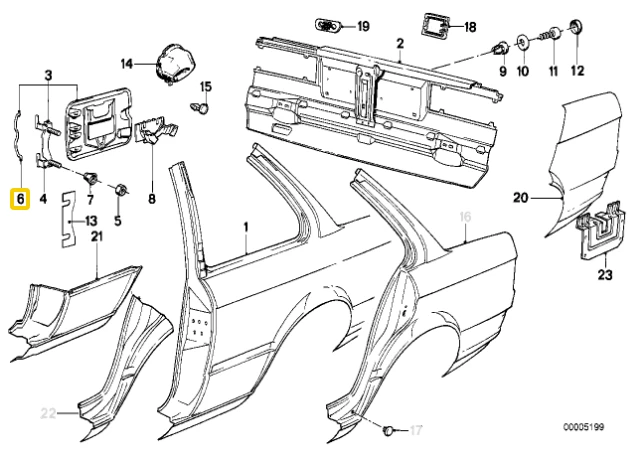 BMW E30 E46 Kuro durų spyruoklė originali 51171888374