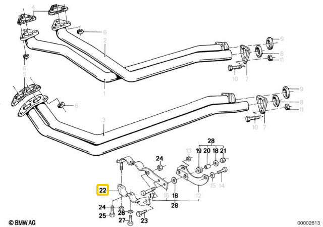 Bmw E30 Priekinis Apatinis Vamzdis Originalus 18211178292