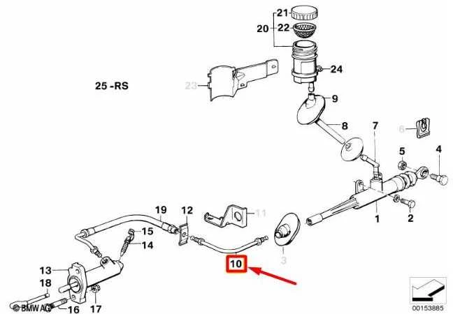 BMW E30 sankabos valdymo vamzdelis Originalus 11551155171