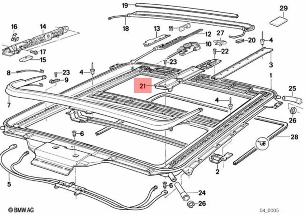 BMW E31 Kairysis slankinis bėgis originalus 54138108887