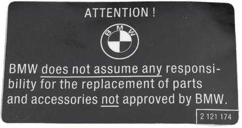 Bmw E32 7 R45 R65LS Etiketė Originalus 51142121174