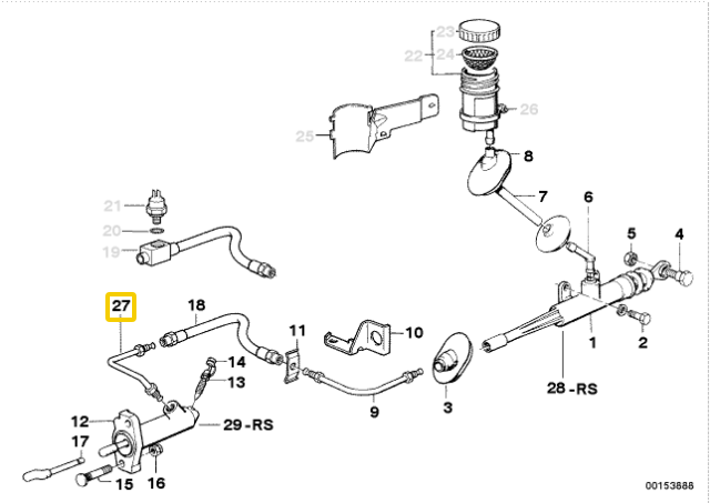 BMW E32 sankabos valdymo vamzdelis Originalus 21521159356