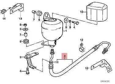 BMW E34 5 Akumuliatoriaus Slėgio Šlaunio Surinkinys Originalus 37131133895