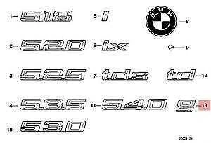 BMW E34 E36 universalas bagažinės dangtis G emblema emblema logotipas originalus 51148201197