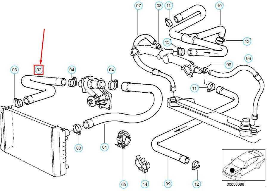 BMW E34 variklio aušinimo sistemos vandens žarna Originali 11531741406