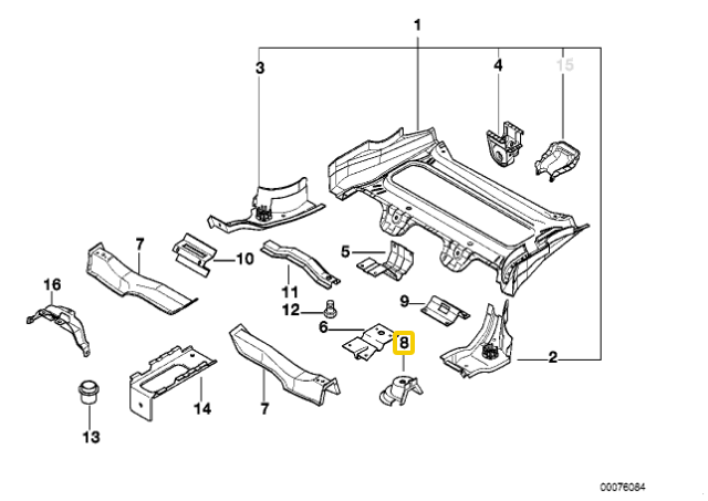 BMW E36 3' Galinė Kairė Sėdymo Konsole Originalus 41128259863