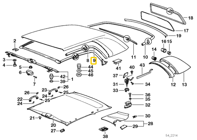 Bmw E36 Dachleiste Dešinė Originalus 51138132636