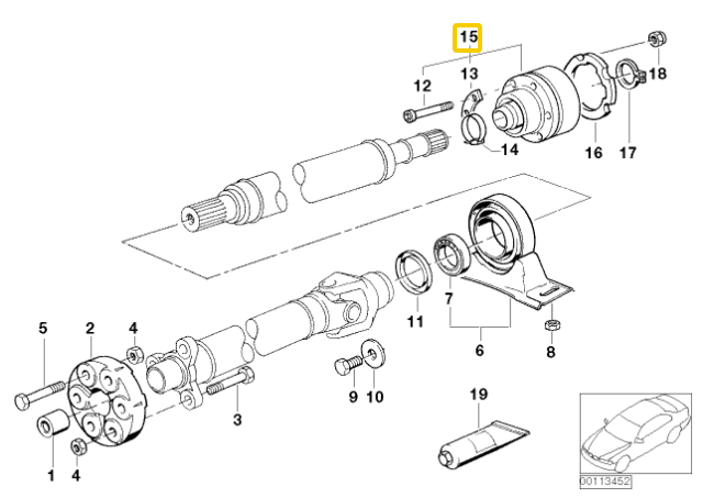 Bmw E36 E34 E32 Vairodis Cv Jungtis Originalus 26111229075