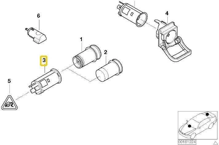 BMW E36 E46 cigarečių žiebtuvėlio lizdas originalus 61346973036