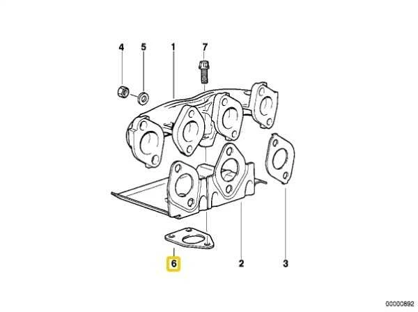 BMW E36 E46 E34 E39 tarpinė be asbesto, originali 11622244515