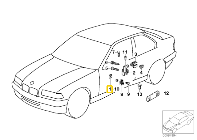 BMW E36 Halter Links 1990 1999 Originalus 51328151357