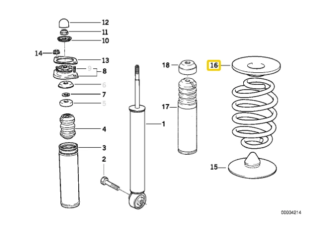 BMW E36 Priekinis Atramos Pagalvė Originalus 33531091599