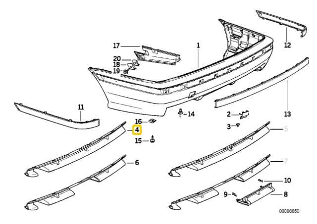 Bmw E36 Priekinis Dekoratyvinis Panelis Originalus 51122233799