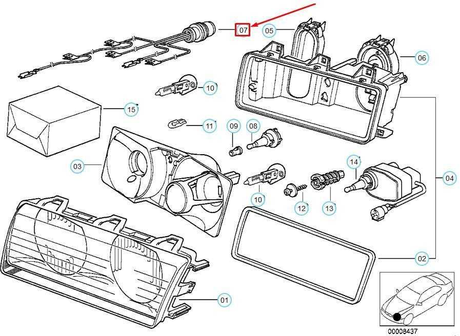 Bmw E36 Scheinwerfer Kabelsatz 11 1989 10 1999 Originalus 63128363867