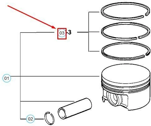 BMW E36 stūmoklių žiedų remonto rinkinys 85,965MM originalus 11251402394