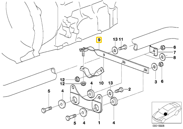 Bmw E36 Z3 Išmetimo Šarvuotės Palaikymas Originalus 18301432596