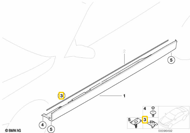 BMW E38 F25 priekinių ratų arkų apsaugos apdailos klipsas 8259025 51718259025
